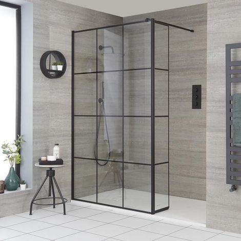 Hudson Reed Barq - Paroi de Douche Verrière avec Paroi de Retour et Receveur Blanc - 110cm x 70cm (1/5)