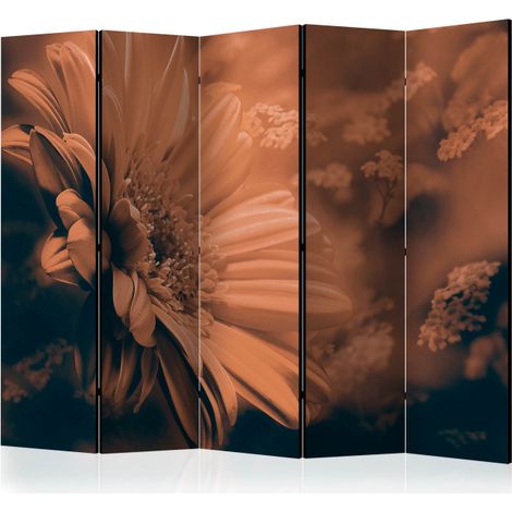 Paravent 5 Volets "Gerbera in Bronze" 172x225cm (1/2)