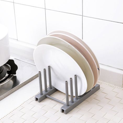 Support grille égouttoir amovible pour assiettes, porte-vaisselle de cuisine, gris, 1 pièce (1/5)