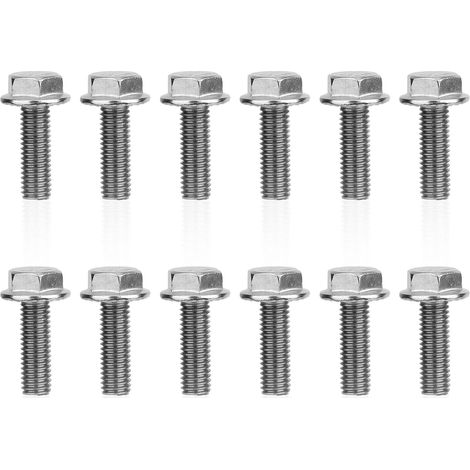12pcs 551696 Boulons Collecteur d'Échappement, Métal Boulons Culasse Collecteur pour Moteurs LS1 LS2 LS3 LSX LT Compatible avec Joint d'Échappement 12617944 (Argenté) (1/5)
