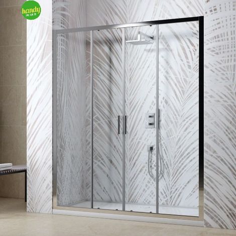 Porta doccia a due ante scorrevoli Arno Silqua by Mobo trasparente spess. 6mm h 195 x 156/160 cm