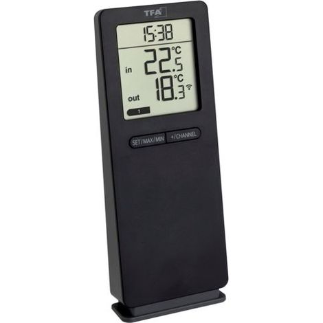 TFA Dostmann Funk-Thermometer LOGOneo Funk-Thermometer digital Schwarz 30.3071.01 (1/8)