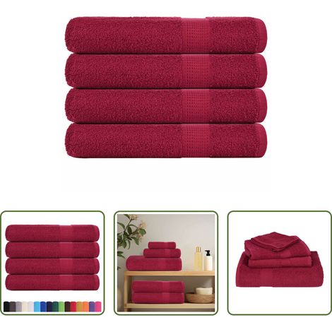 Saunatücher - Saunatücher FROGN 4 Stk. Bordeaux 80x200 cm 360 g/m² (1/5)