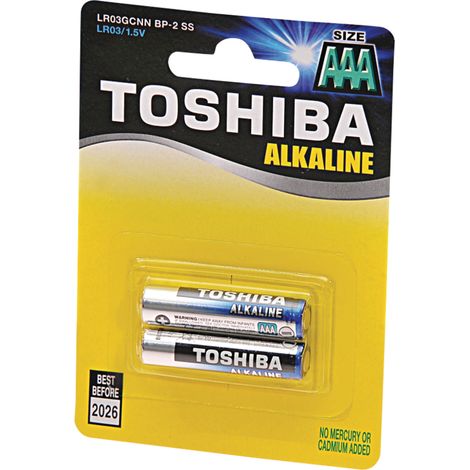 Piles alcalines standard AAA 1,5 V TOSHIBA Blue Line, lot de 2 x 12