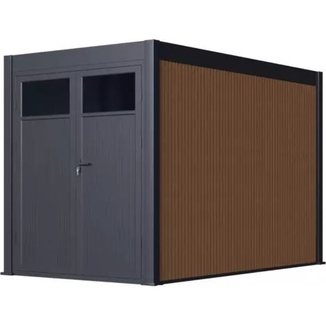 casetta da giardino ombréa in alluminio antracite 204x302x256 cm