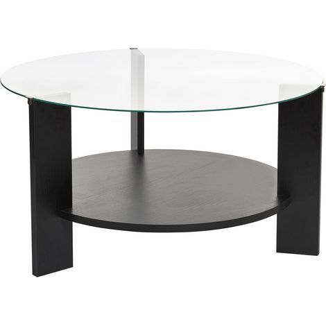 Tavolo basso in legno "Clara" - 75 x 75 x 40 cm - Bois Noir Trasparente