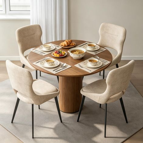 Silla de oficina en casa, Silla Vanity, Silla de acento, Silla de comedor, Silla de sala de estar, Silla de tocador acolchada (solo 4PCS sillas) (1/5)