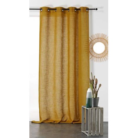 Voilage Pur Lin - 145x260cm - Moutarde (1/2)