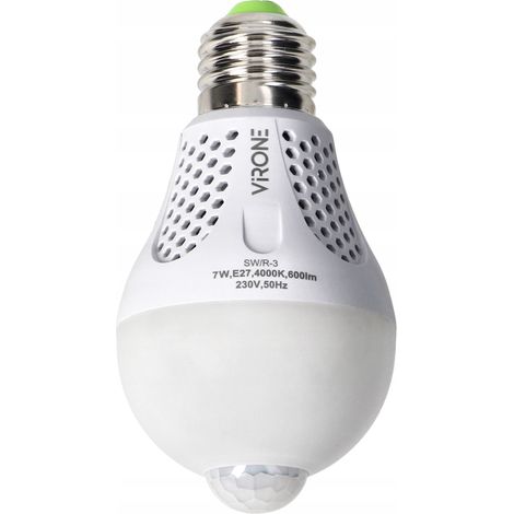 Ampoule LED E27 7W - Blanc neutre 4000K - Détecteur de mouvement - Économie d'énergie (1/5)