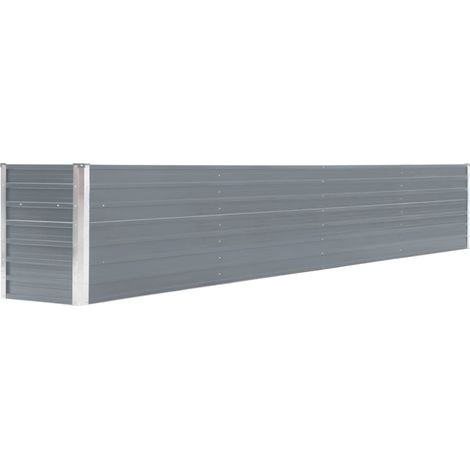 Fioriera rialzata piante fiori giardino acciaio zincato 320 x 40 x 45 cm grigio 020001108