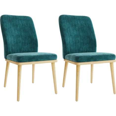 SMARTUE Juego de 2 sillas de comedor con respaldo alto — Estructura de madera, elegante estilo vintage, verde