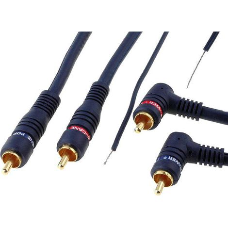 Cable RCA 2 angulaires dore 5m