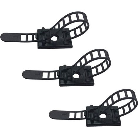 Juego de 25 abrazaderas para cables con capa adhesiva y opción de tornillo, Bridas de nailon ajustables y reutilizables, duradera práctica cables (1/5)