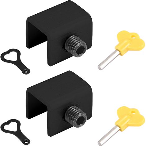 Verrou De Sécurité Pour Fenêtre Coulissante - Alliage D'aluminium - Compatible Rails Centraux Verticaux Et Horizontaux - 2 Pièces (1/5)