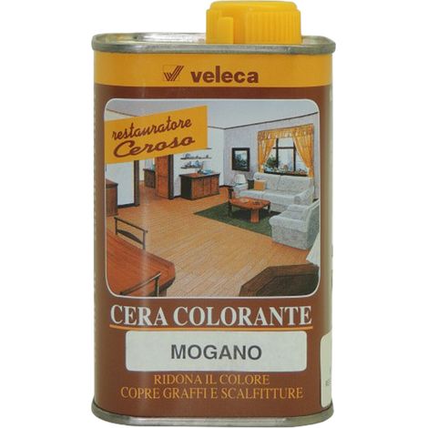 VELECA RESTAURATORE CEROSO LUCIDARE RAVVIVARE COLORARE MOBILI PORTE LEGNO 22480V MOGANO (22482) (1/2)