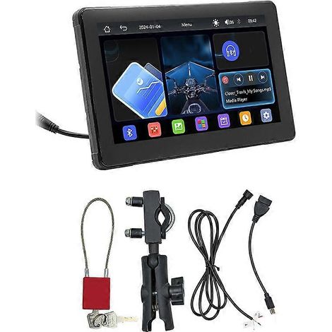 7-Zoll-Motorrad-Dashcam mit DVR, Auto-GPS-Navigation, hochauflösendem IPS-Bildschirm, Dual-Bluetooth-Funktion und Carport-Funktion (1/5)
