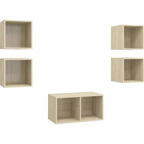 Maison Exclusive - Set Mobili TV 5 pz Rovere Sonoma in Legno Multistrato (1/5)