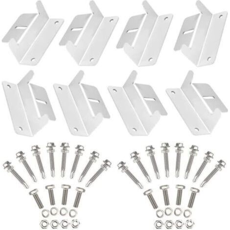 Support de Panneau Solaire Fixation Panneaux Solaires Support en Z de Montage en Alliage d'aluminium pour Camping Car Bateau Toits 8 Pièces