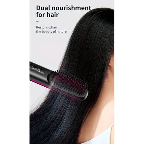 Brosse coiffage sans fil - 1 pièce, Électrique chauffante lissante brushing sèche-cheveux rechargeable boucle - Type bro Étiquette (1/5)