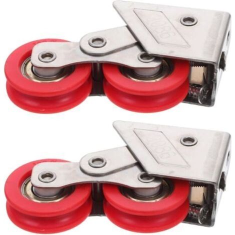 2pièces Roulettes Doubles Renforcées Pour Portes Coulissantes Verre Galets De Guidage Pour Fenêtres Et Placards Compatible Avec Rails De Porte (1/5)