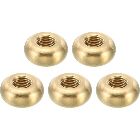 Tuerca de seguridad redonda M10x1, paquete de 5, tuerca de seguridad de latón macizo con borde plano y tornillo fino para lámpara de muebles, 22 mm x 10 mm (1/5)