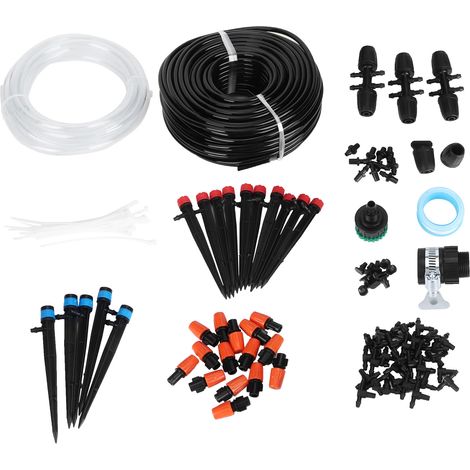 Kit d'arrosage automatique par micro-aspersion et goutteur réglable de 40 mètres pour système de micro-irrigation de jardin à faire soi-même. (1/5)