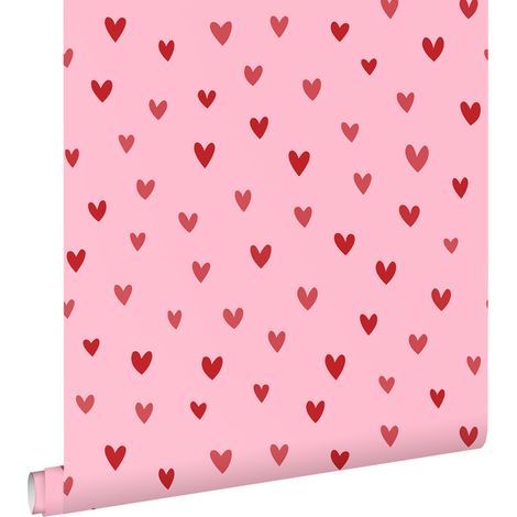 papier peint coeurs rose et rouge - ESTAhome (1/5)