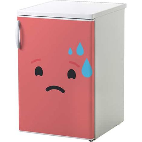 Sticker réfrigérateur et lave vaisselle, smiley inquiet rose émotion déco, 75 cm X 49 cm (1/2)