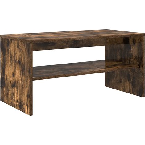 Mueble TV de doble función diseño contemporáneo salón 80 x 40 x 40 cm de madera contrachapada roble ahumado 020051232 (1/5)