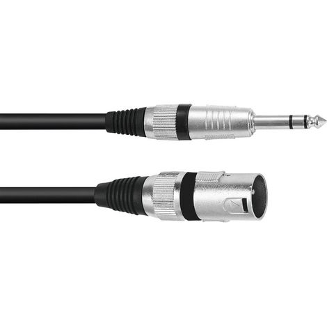 Omnitronic 3022075E XLR Câble adaptateur [1x XLR mâle 3 pôles - 1x Jack mâle 6,3 mm (stéréo)] 0.15 m noir