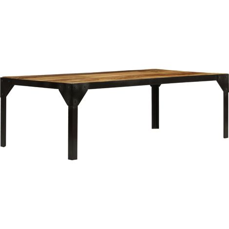 Couchtisch Raues Massives Mangoholz und Stahl 110 cm