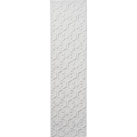 Area Rug Light Grey Fabric 80 x 300 cm Jacquard Rectangular Shape Accent Rug GANNETT (1/5)
