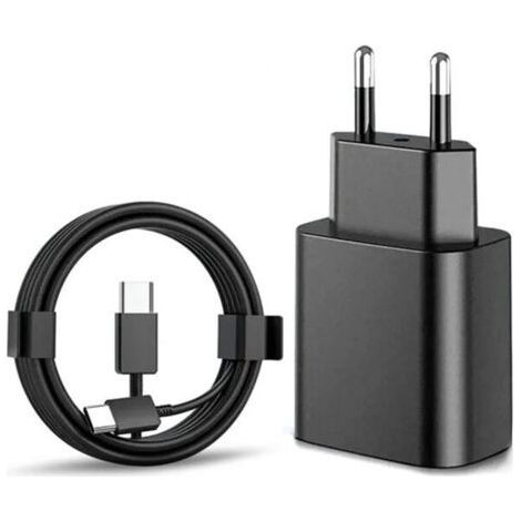 Pair Chargeur rapide de remplacement Samsung 45 W (USB-C) + câble USB-C de 2 m – Noir
