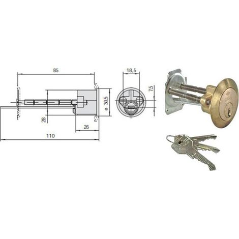 Cilindro Seguridad  C2000 Laton Regulable Con Lengüeta Cisa