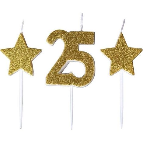 25 Geburtstagskerzen mit Sternen