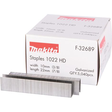 Makita F-32689 10mm x 22mm Smooth Shank Bright Finish Staples 5040pcs For DST221