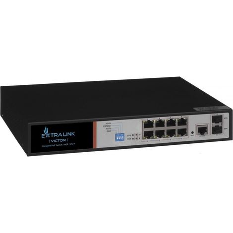 Extralink VICTOR: conmutador PoE Gigabit de 8 puertos con 2 ranuras SFP (1/5)