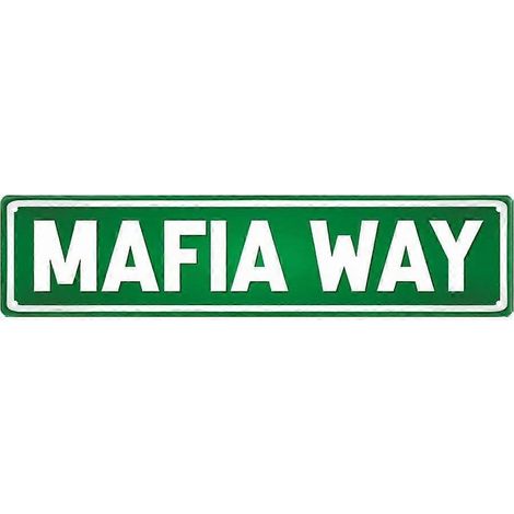 Plaque décorative en métal 40x10 cm motif « Mafia Way » déco vintage mafia signalétique extérieure ou déco murale garage/atelier (1/5)