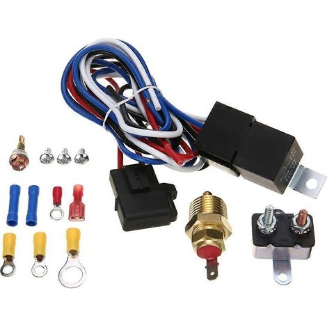 Kit de faisceau de câbles pour ventilateur de radiateur électrique réglable 12 V avec thermostat et relais de commande (1/5)