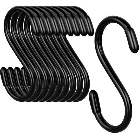 Crochets en S enduits de vinyle de 7,6 cm (3 pouces), paquet de 10, crochets en S robustes et antidérapants (1/5)