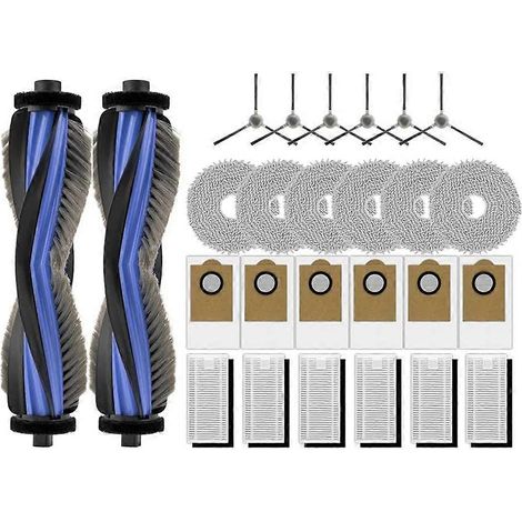 Kit d'accessoires pour aspirateur robot Lefant M3 : 2 brosses rotatives, 6 brosses latérales, 6 sacs à poussière, 6 filtres HEPA, 6 lingettes de nettoyage. (1/5)