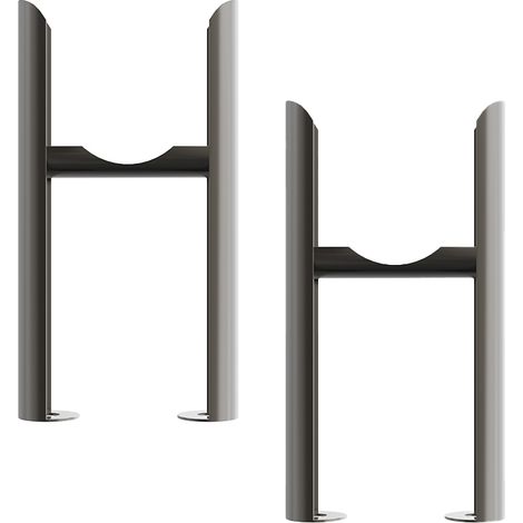 Traditional Radiator Floor Legs 2PC/Set 3 Column Raw Metal