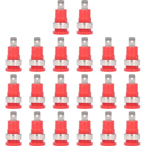 Lot de 20 douilles bananes 4mm, connexion robuste, résistance à la corrosion, haute performance, accessoires de test électrique rouges (1/5)