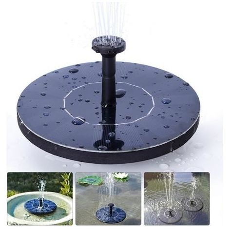 (Noir)Fontaine d'eau Suspendue Solaire - Piscine Jardin arrosage submersible 2.0W batterie (1/2)