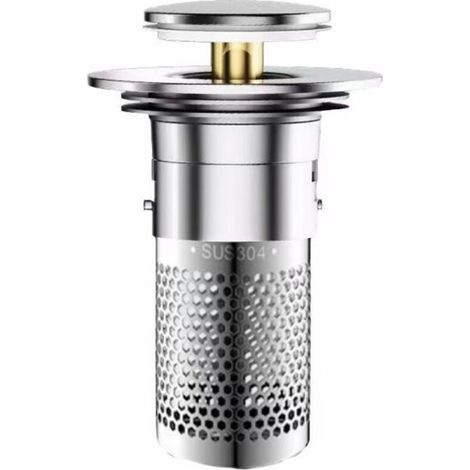 (8.7×6×3cm)2 Pièces Bonde Lavabo Universel,Bouchon de Vidange Amélioré,Pop Up Bouchon de Vidage Universel,Bouchon de Crépine avec Filtre à Cheveux pour évier de Comptoir (1/4)