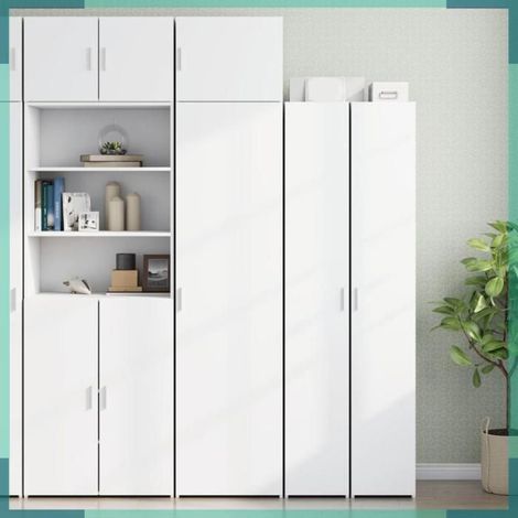 846110 Armoire murale blanc 50x42,5x40 cm bois d'ingénierie (1/5)