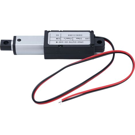 Actionneur linéaire électrique compact, course de 20 mm (0,8 pouce), poussée de 50 N, vitesse de déplacement linéaire de 15 mm/s, pour la domotique et les robots de préhension. (1/5)
