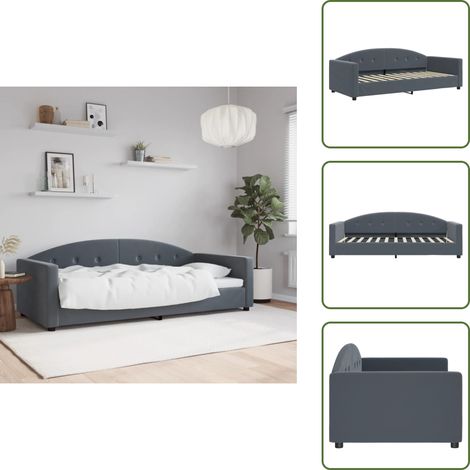 Sofá cama terciopelo - vidaXL Sofá cama sin colchón terciopelo gris oscuro 90x200 cm - Sofá cama gris oscuro
