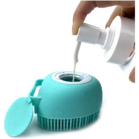 Brosse de bain - Silicone - Chien - Antidérapante - Massage - Distributeur de shampoing (1/4)