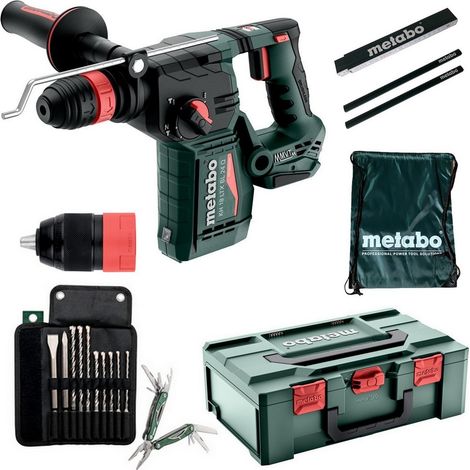 Metabo Akku Kombihammer KH 18 LTX BL 24 Q CAS + Bohrer- Meißelset + Sportbeutel (1/5)